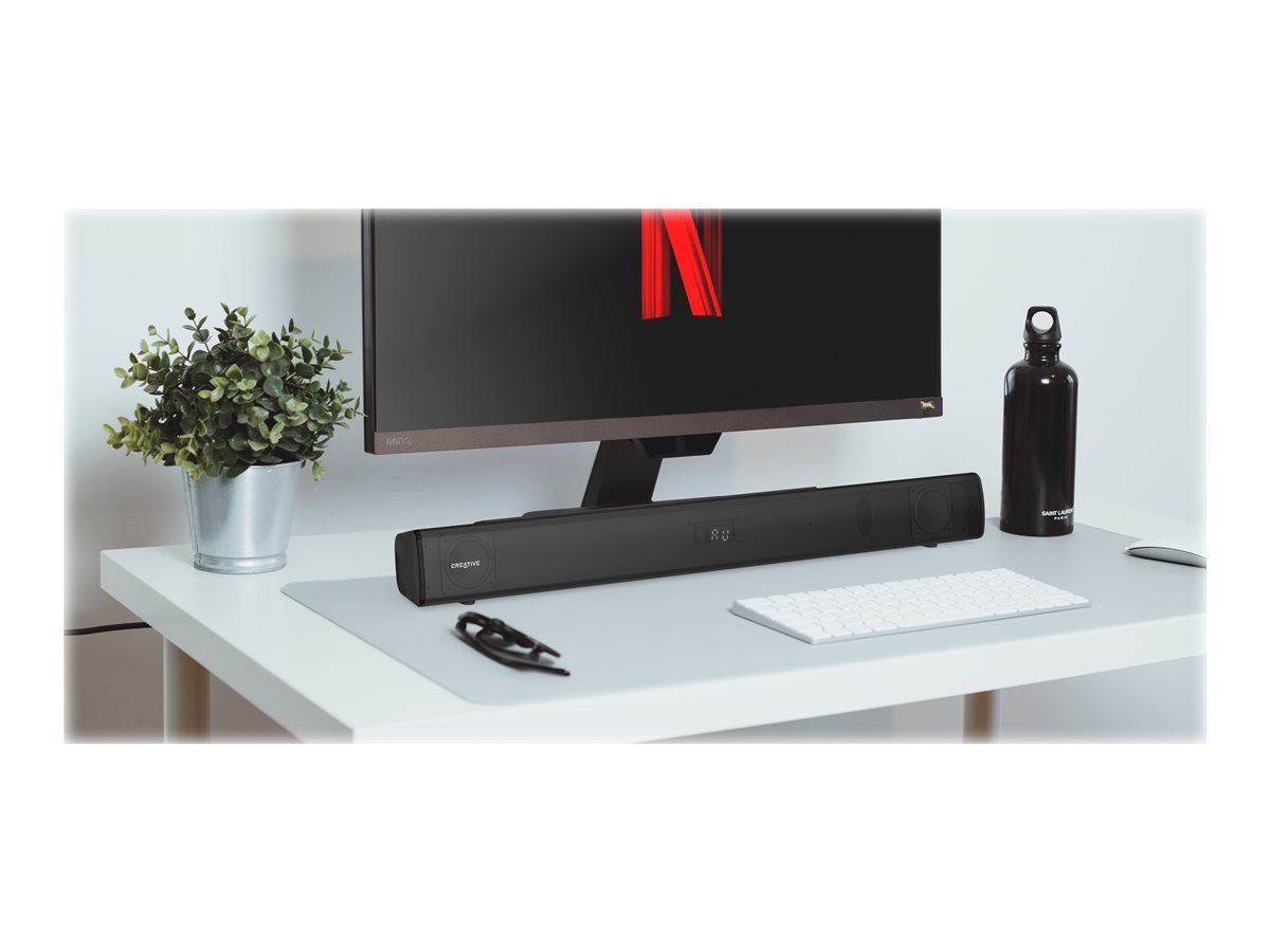 Creative Stage V2 Wireless Soundbar - 2.1 Channel - Bluetooth - 80W - Black