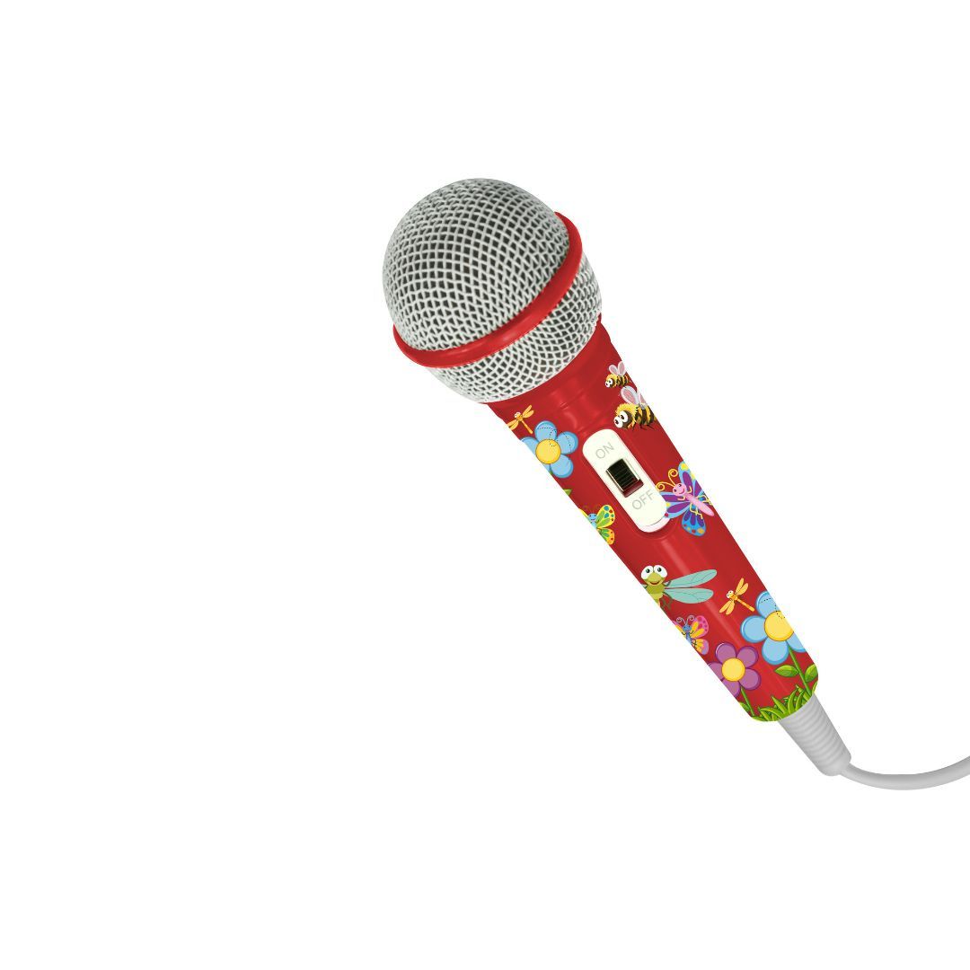 WeKids Wired Microphone, 3.5mm Jack, 2.8m Cable, RED INSECTE Model