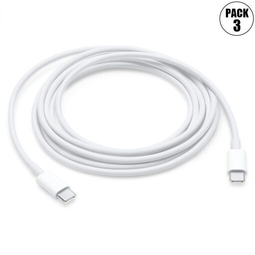 E.F.Connection Quick Charge 20W USB-C to USB-C Cable - 3 Pack (iPhone 16, 16 Plus, 16 Pro, 16 Pro Max)