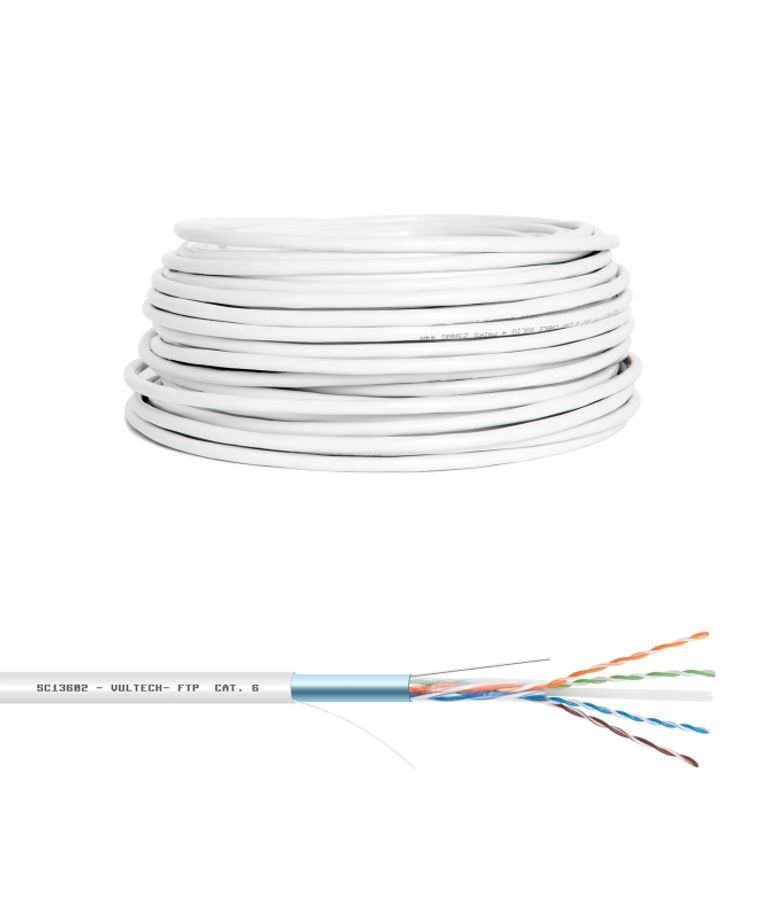 Vultech Cat6 Network Cable, 50m, White (SC13602-50)