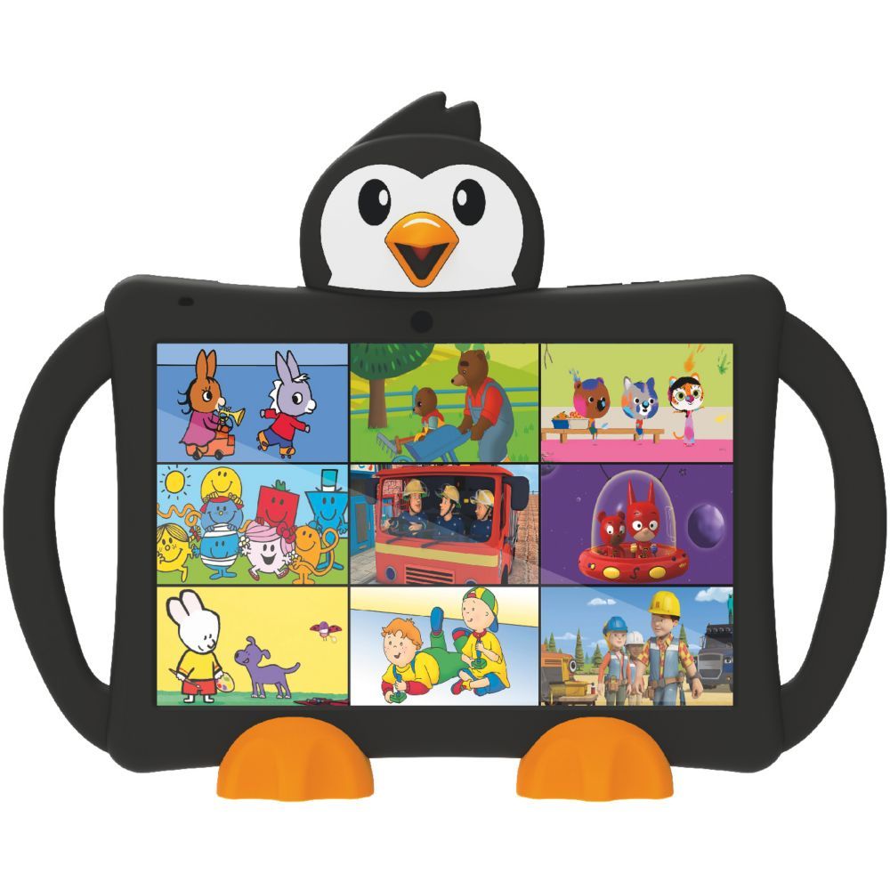 Tablet Logicom Logikids de 10.1 pulgadas para niños de 3 a 8 años, 32GB, negra + funda de silicona pingüino