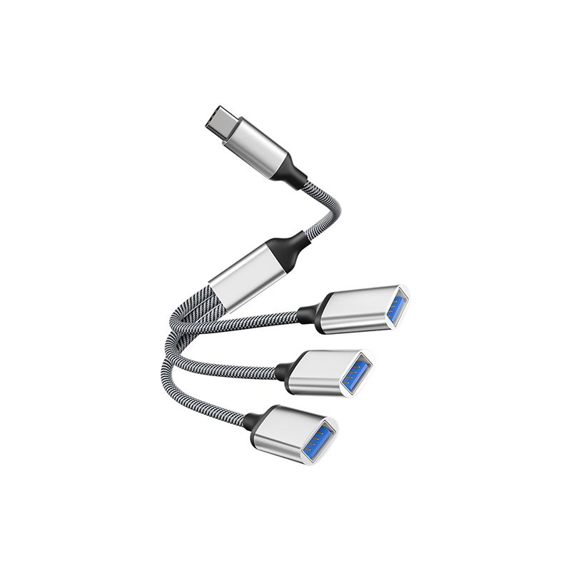 INF USB Type-C to 3-Port Adapter Divider - Silver