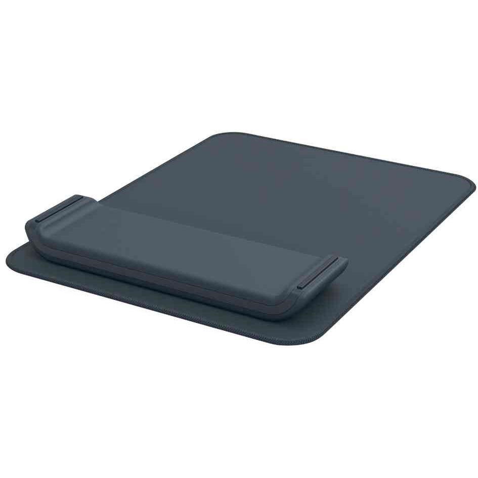 Leitz Ergo Wrist Rest with Mouse Pad, Grey Velvet