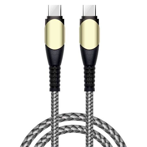 Câble USB-C vers USB-C 60W rapide pour les appareils Samsung Galaxy - Nylon robuste 1M gris - E.F.Connection