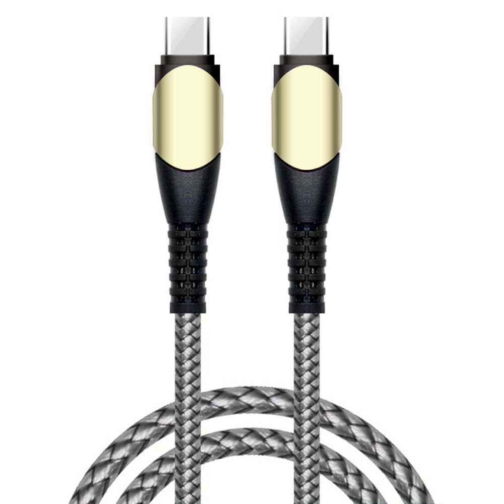 Câble USB-C vers USB-C 60W rapide pour les appareils Samsung Galaxy - Nylon robuste 1M gris - E.F.Connection