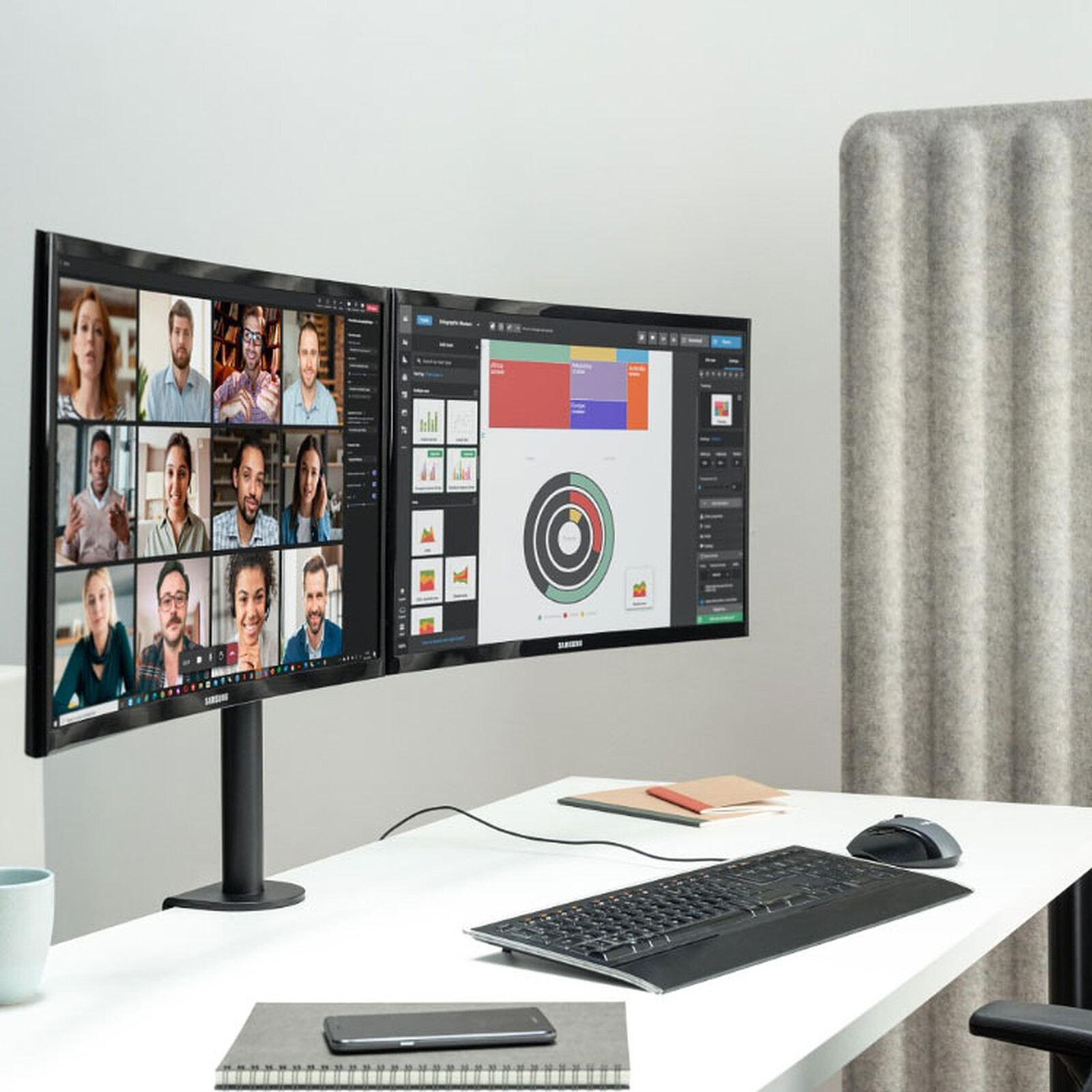 ERARD Nextia FD-2 Dual Monitor Desk Stand