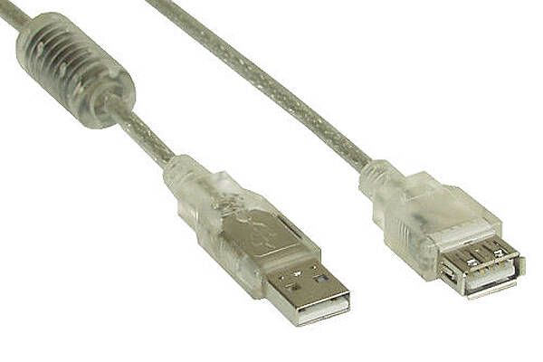 Câble d'extension USB 2.0 InLine, transparent, 3m