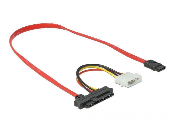 DeLock SATA 7-Pin to SAS SFF-8482 + Power Cable, 0.5m