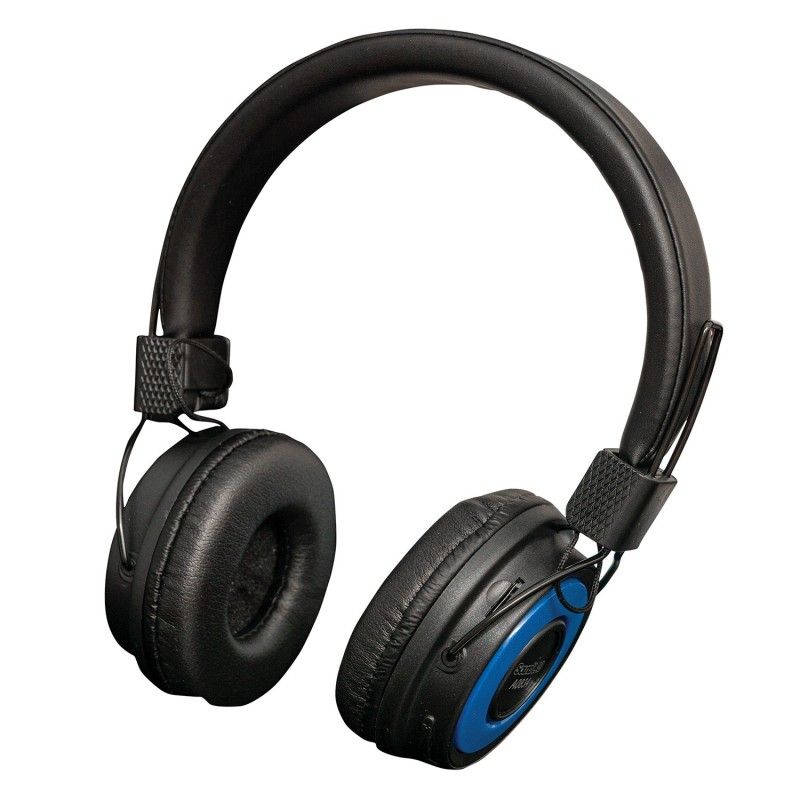 Soundlab A083A Wireless Headphones, Bluetooth, Padded Earbuds, Black/Blue