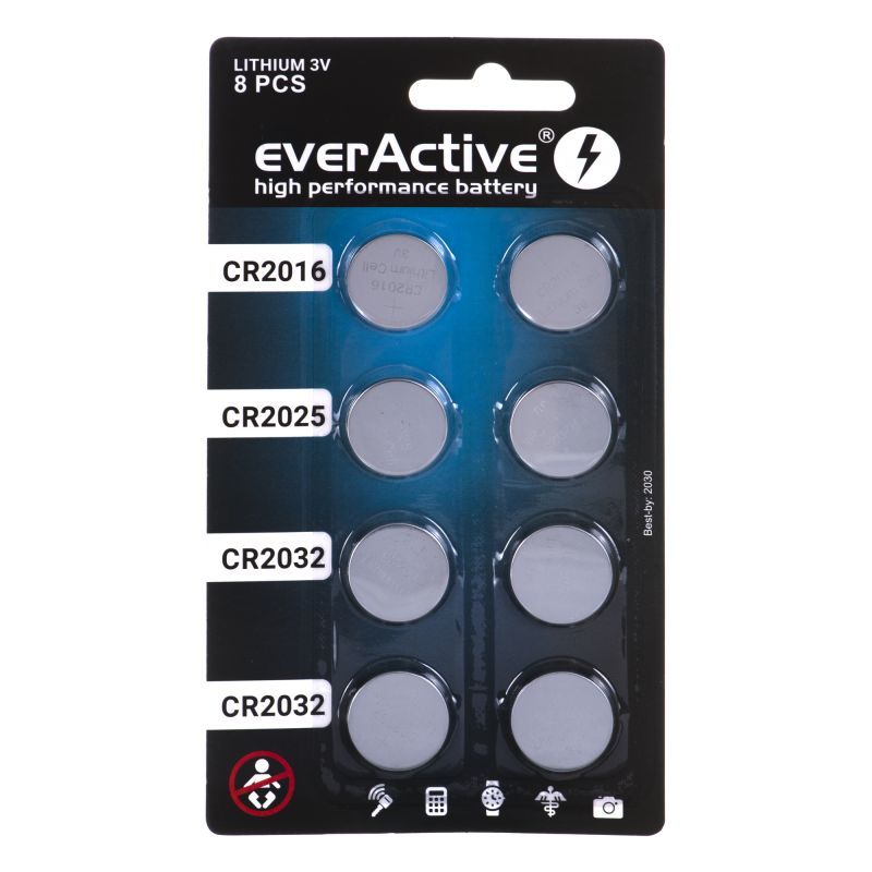 Everactive Lithium Battery Set (4x CR2032, 2x CR2025, 2x CR2016)