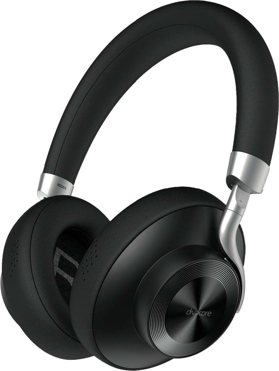 Divacore Nomad Addict Wireless Headset - Adaptive Noise Cancellation - 36DB - 50 Hours of Freedom - Aluminum/Metal - Connects 2 Devices - Black
