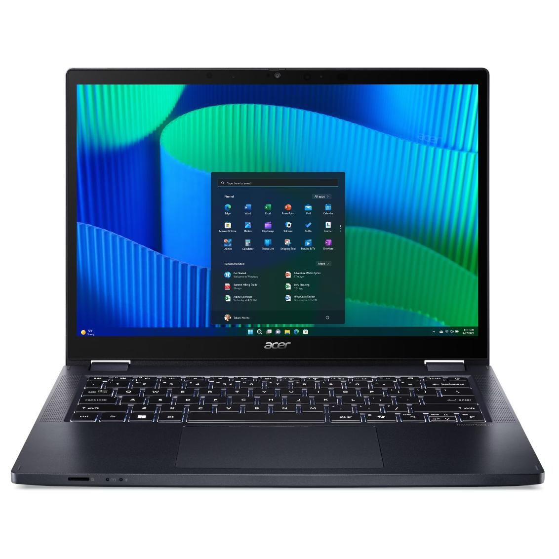Acer TravelMate 2-in-1, Intel Core i5-1250U, 14" FHD Touchscreen, 16GB DDR5, 512GB SSD, Wi-Fi 6E, Windows 11 Pro, Blue