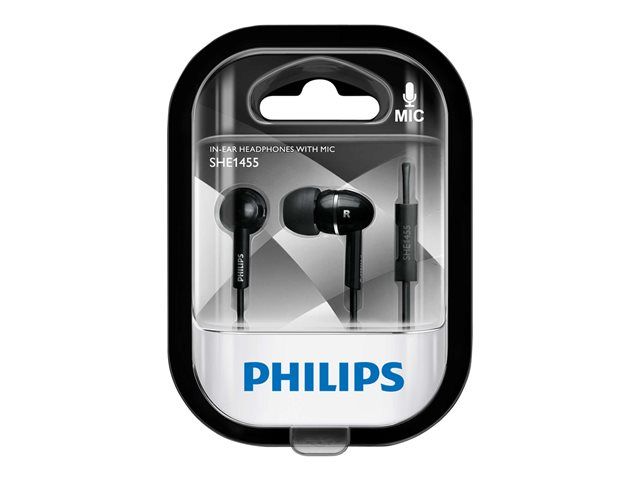 Philips SHE1455BK - Wired Earbuds with Microphone - Black