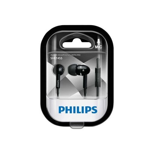 Philips SHE1455BK - Écouteurs filaires avec microphone - Noir