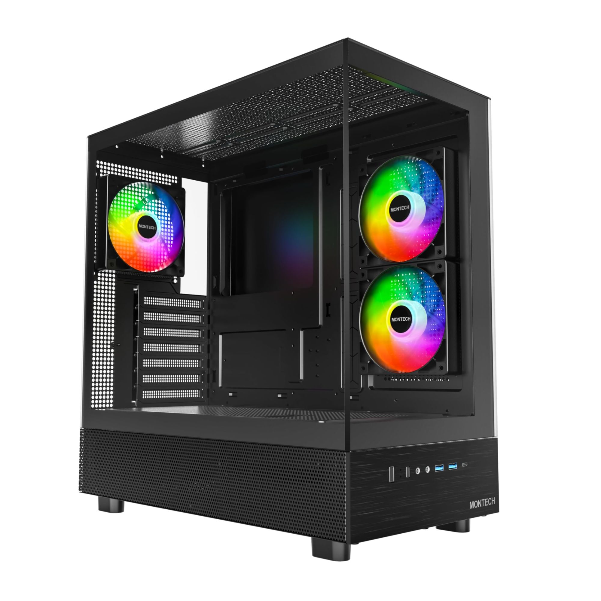 Caja de ordenador Montech XR RGB de tamaño medio - Negro