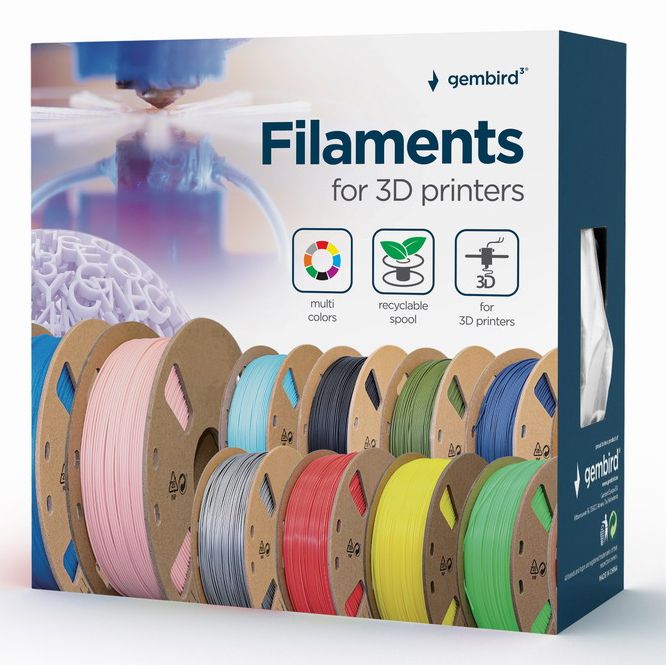Gembird PLA 3D Printing Material, Brown, 1.4 kg