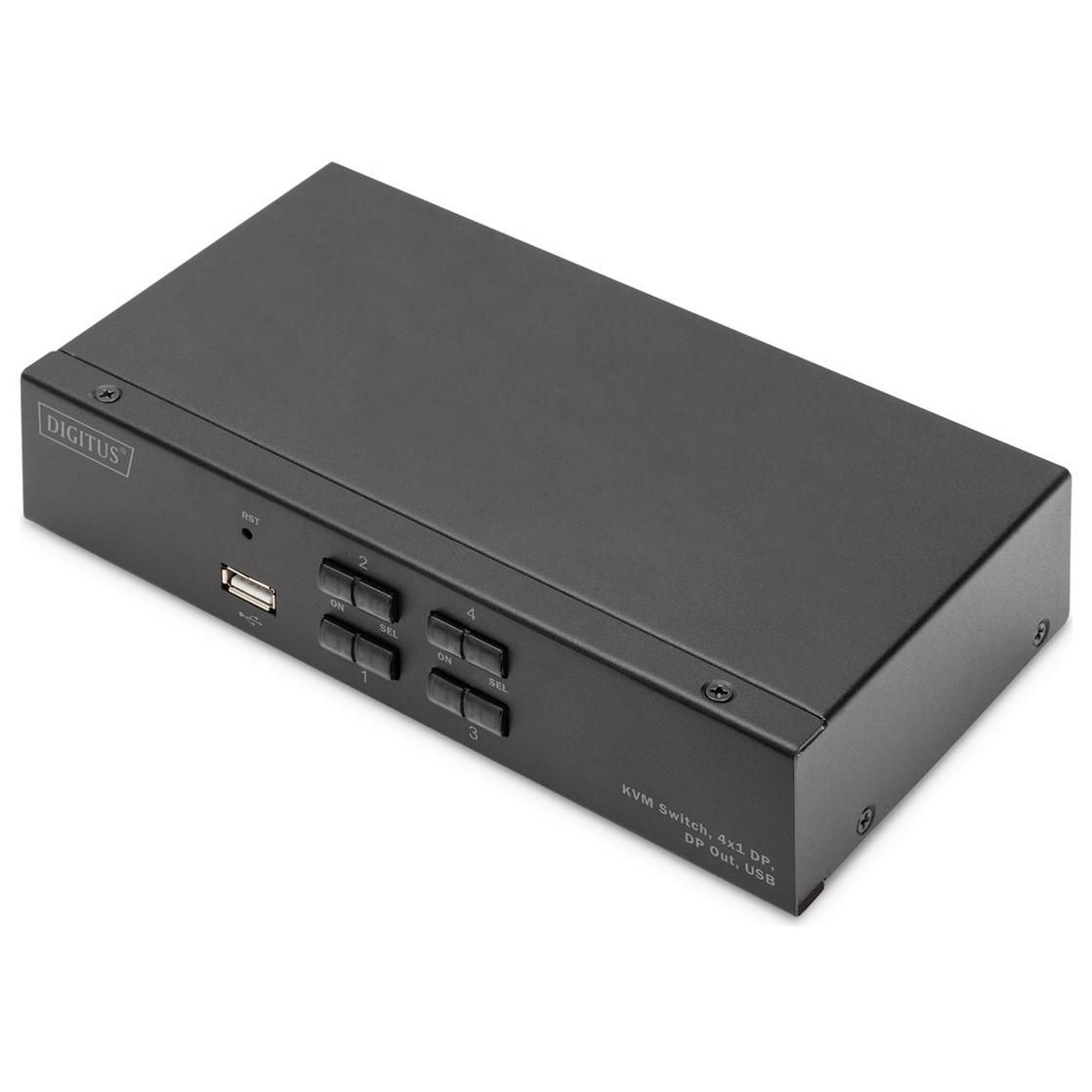 Digitus KVM Switch - 4-Port with DP, USB, for 4 Users