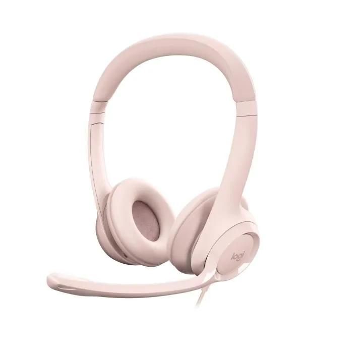 Auriculares Logitech H390 - Sobre oreja - Con cable - USB A - Rosa