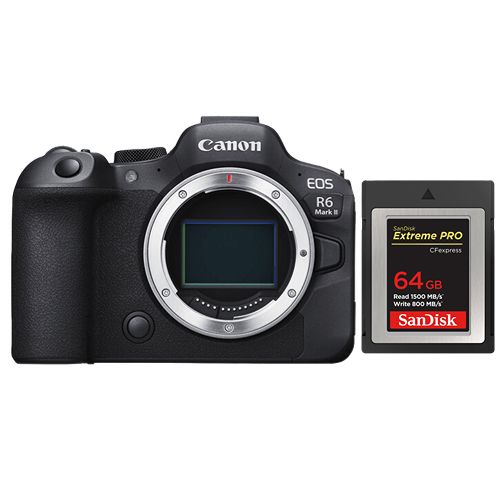 Cámara Canon EOS R6 Mark II + Tarjeta SanDisk 64GB Extreme Pro CFexpress Tipo B