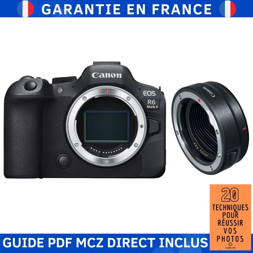 Canon EOS R6 Mark II + EF-EOS R Camera Kit with Guide PDF MCZ DIRECT: 20 Techniques for Successful Photos