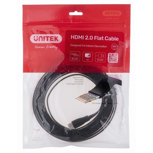 Câble HDMI Unitek 2.0 4K 60Hz Plat 5m