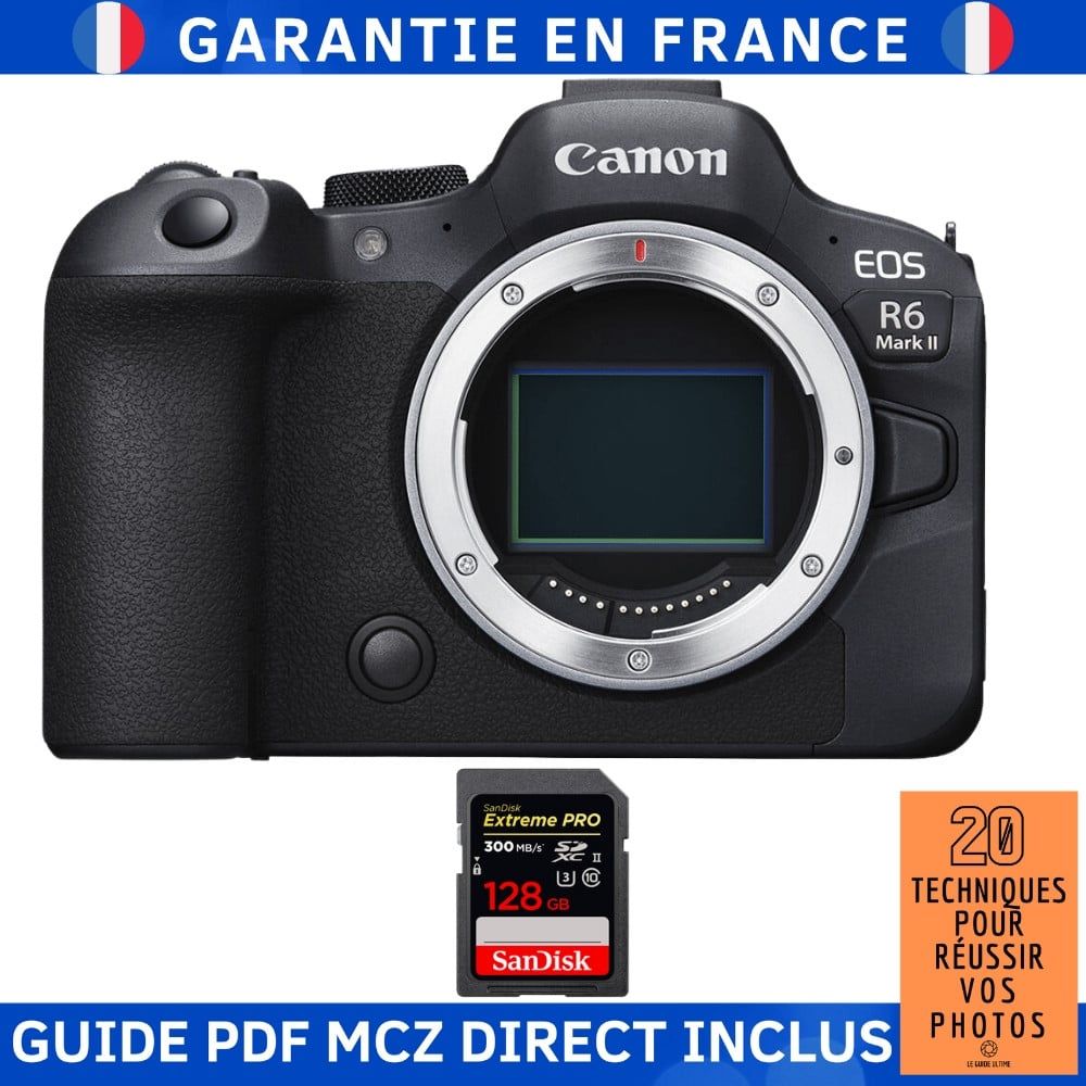 Canon EOS R6 Mark II Camera Kit with SanDisk 128GB Card and Guide: 24.2MP Full-Frame, 4K Video, AI Autofocus
