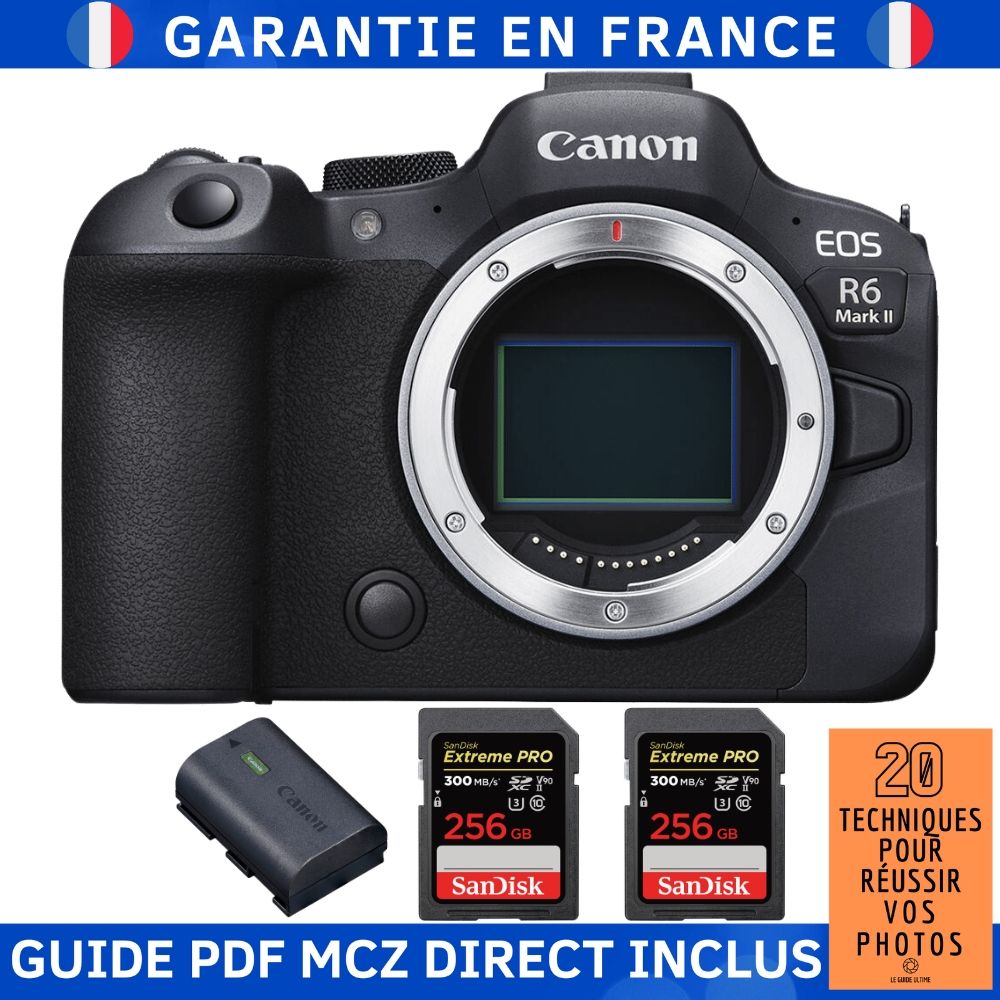 Canon EOS R6 Mark II Camera Kit with SanDisk Cards and Accessories