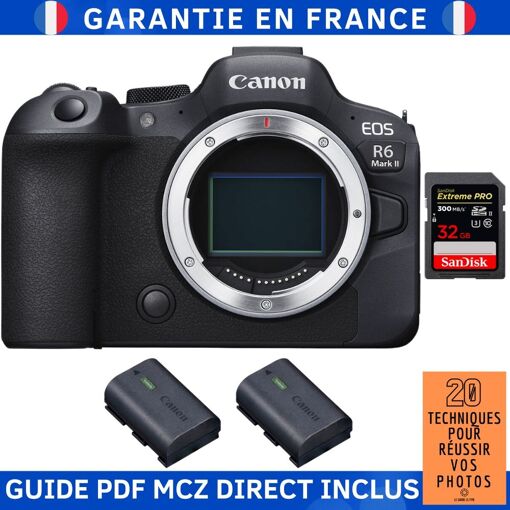Kit de cámara Canon EOS R6 Mark II con tarjeta de memoria SanDisk 32GB Extreme PRO y accesorios