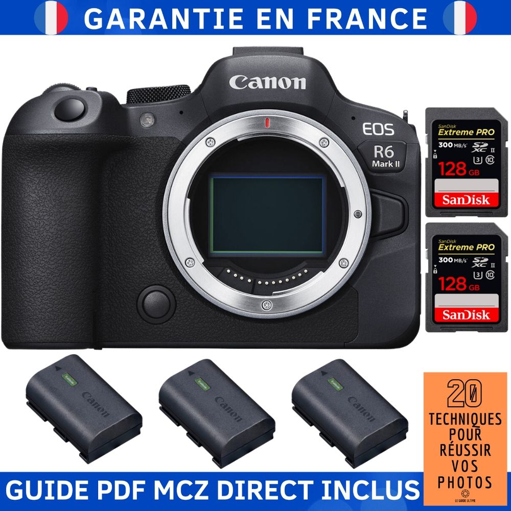 Canon EOS R6 Mark II Camera Kit with SanDisk Extreme PRO Memory Cards and Accessories