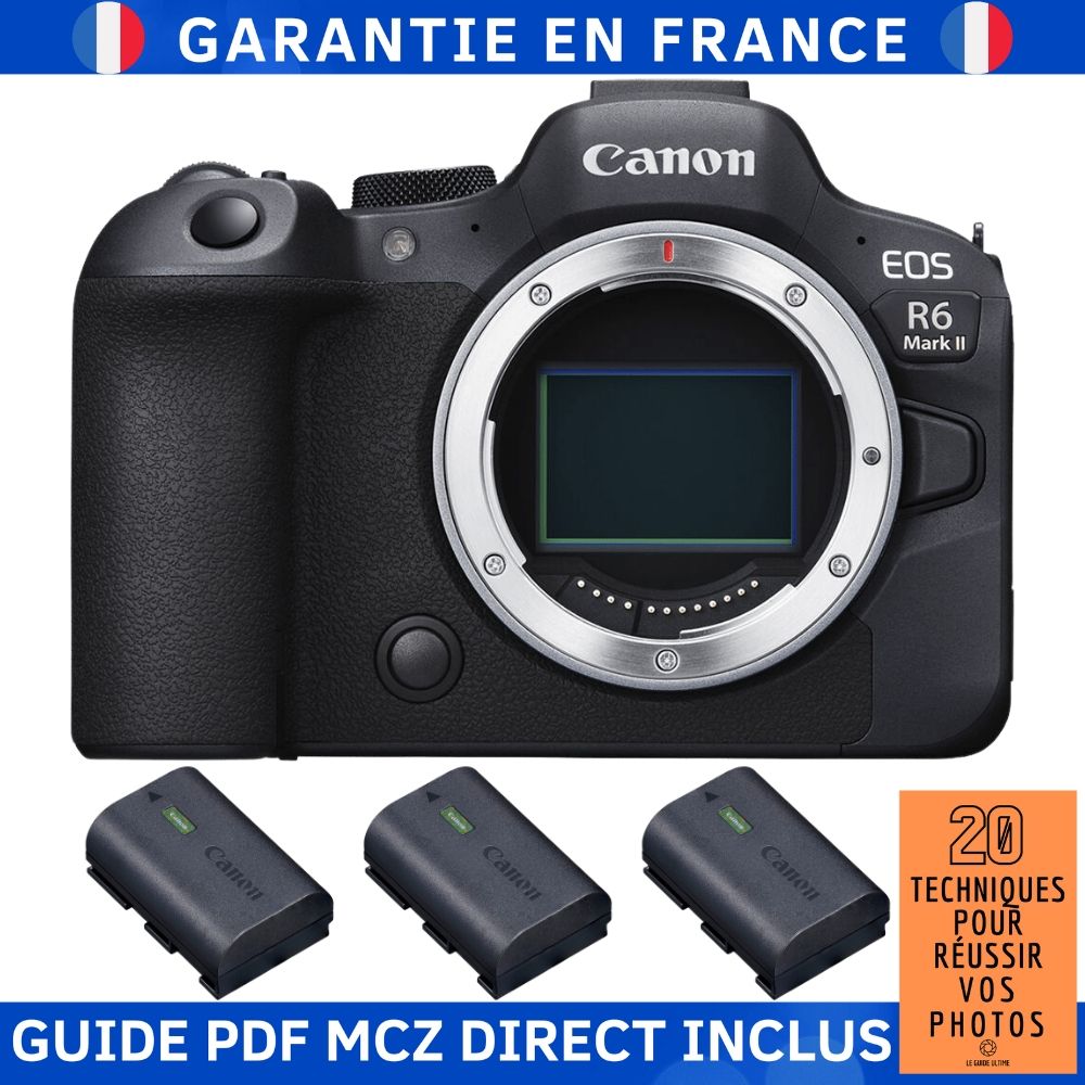 Canon EOS R6 Mark II + 3 Canon LP-E6NH - Full Frame Hybrid Camera