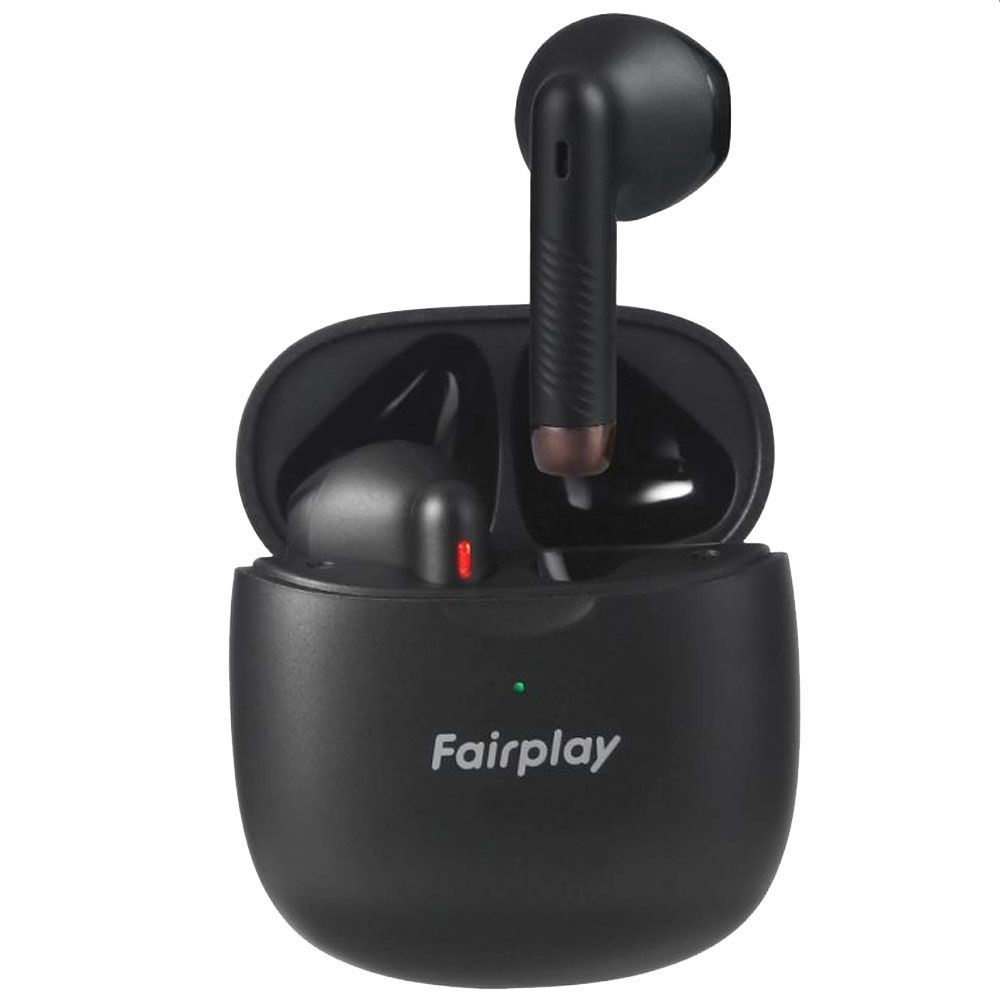 FairPlay Alaska Wireless Bluetooth Earbuds Black with Charging Case
