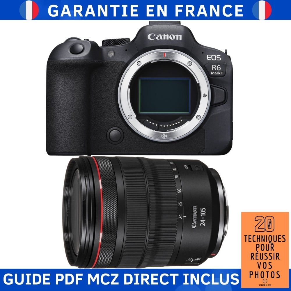 Canon EOS R6 Mark II + RF 24-105mm f/4 L IS USM Camera Kit with '20 Techniques for Succeeding in Photography' Guide