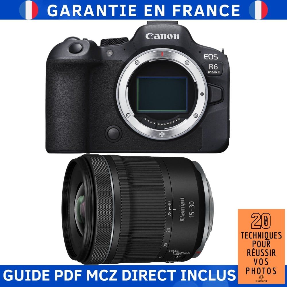 Canon EOS R6 Mark II + RF 15-30mm f/4.5-6.3 IS STM Camera Kit with Guide PDF MCZ DIRECT '20 Techniques for Succeeding in Photos