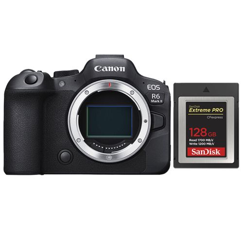 Cámara sin espejo Canon R6 Mark II + tarjeta SanDisk Extreme Pro CF Express de 128 GB