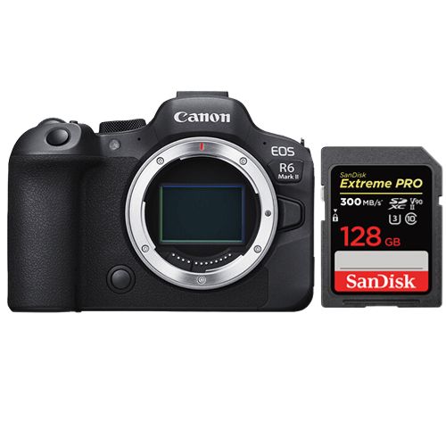 Cámara sin espejo Canon R6 Mark II + tarjeta SDXC SanDisk de 128 GB Extreme Pro UHS-II U3