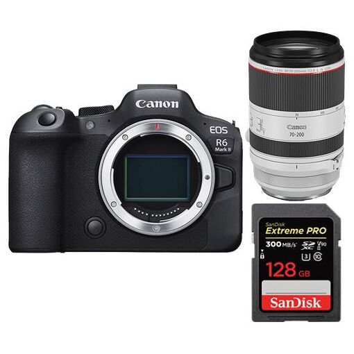 Canon R6 II Cuerpo de la Cámara + Objetivo RF 70-200mm f/2.8 L IS USM + Tarjeta SanDisk 128GB Extreme Pro SDXC UHS-II U3