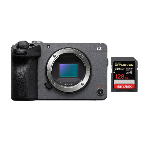Sony FX30 Digital Cinema Camera + SanDisk 128GB Extreme Pro SDXC UHS-II U3 Card