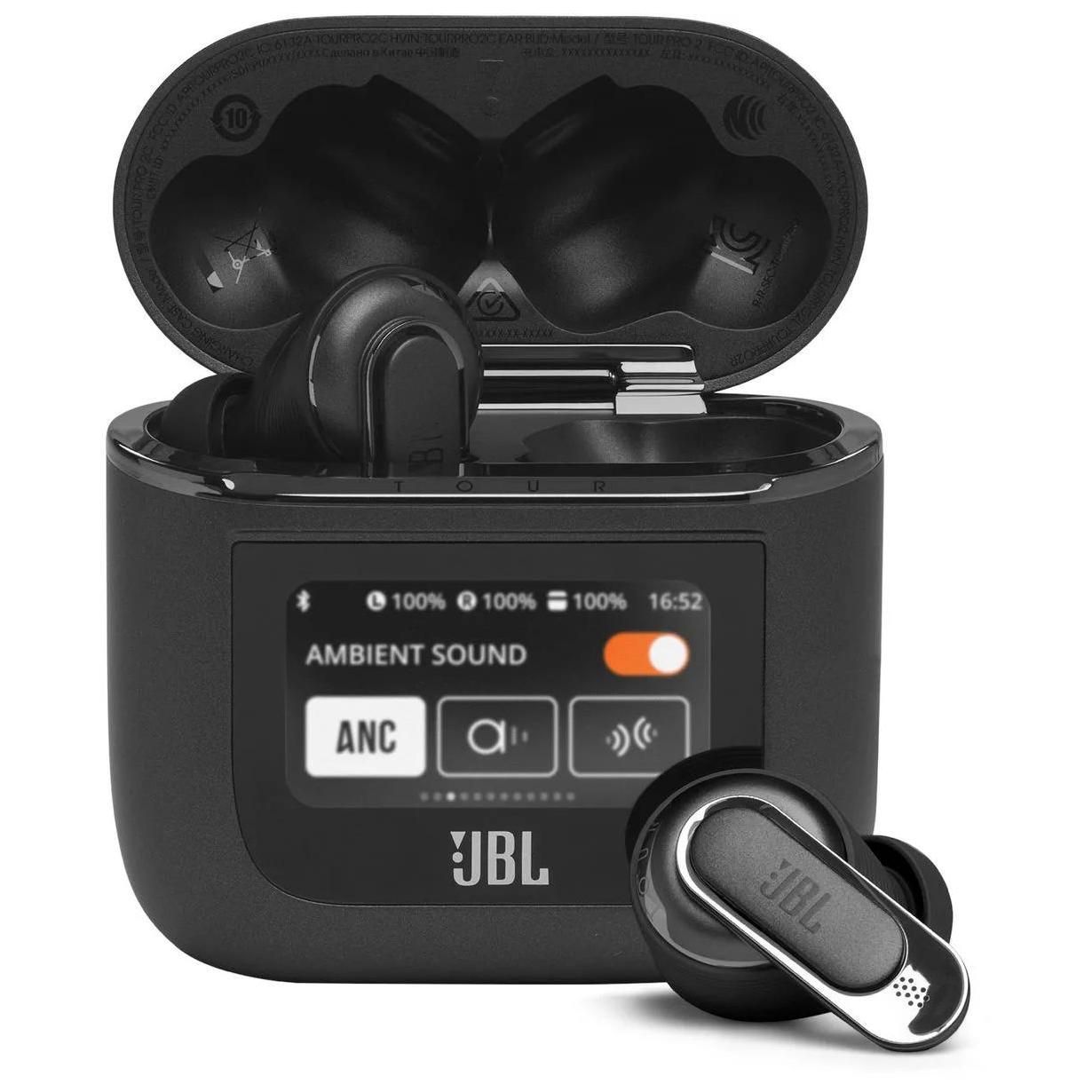 JBL TOUR PRO 2 Earphones - Black (Size: Medium, Color: Black, Capacity: 40hr Battery Life)