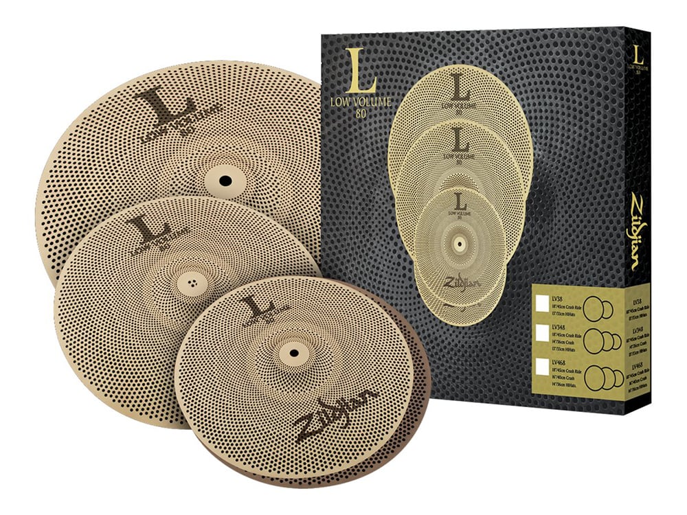 Kit de platillos Zildjian de bajo volumen (13" hi-hat, 14" crash, 18" ride)