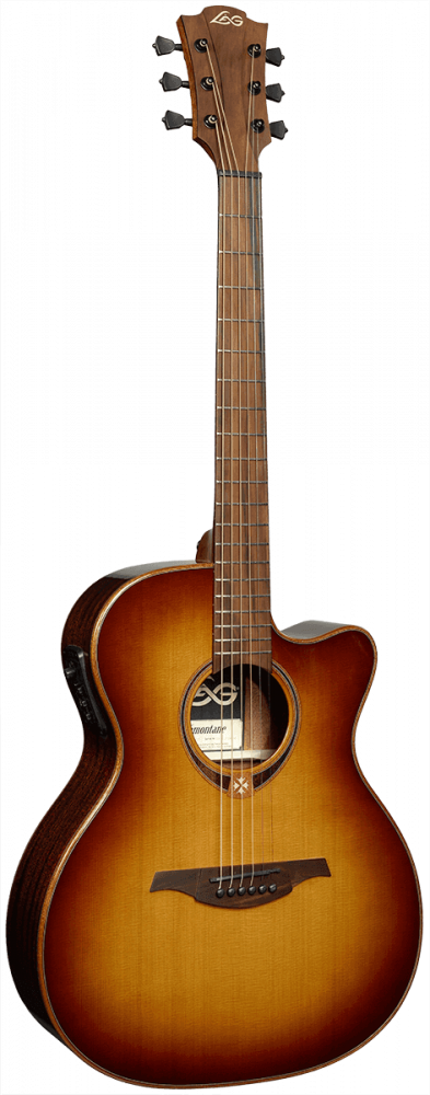 Lâg Tramontane 118 Acoustic-Electric Guitar - Cutaway Auditorium - Brown Shadow