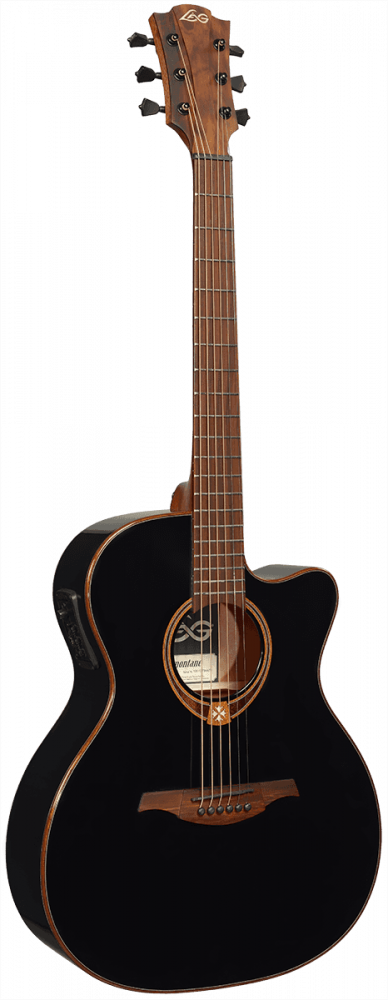 Lâg T118ACE Electro-Acoustic Guitar - Auditorium Cutaway - Black