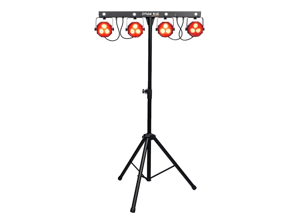 Algam Éclairage Stage Bar - Projecteur LED sur Pied avec Pédalier - 4 Têtes