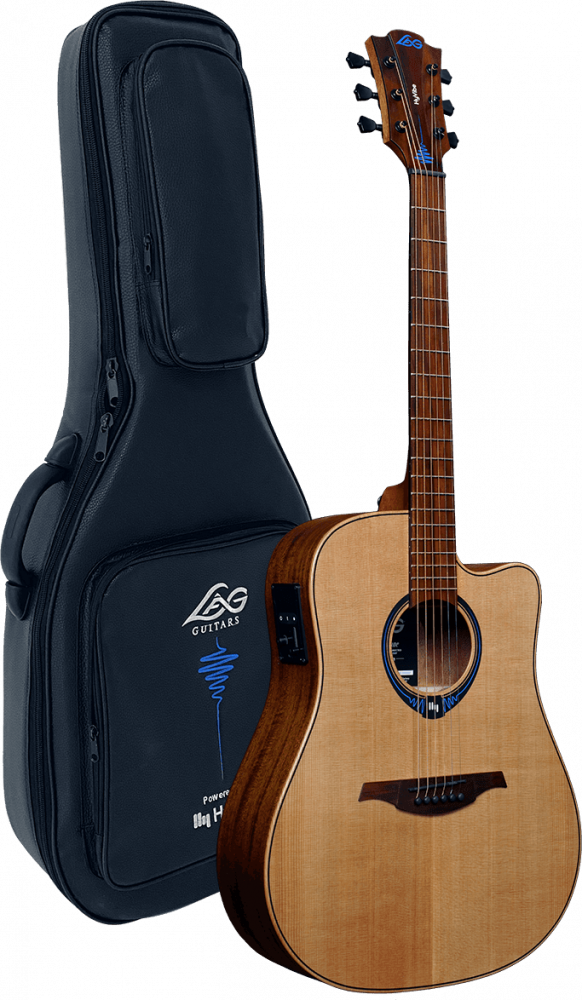Lâg Tramontane HyVibe 10 - Electro-Acoustic Folk Guitar - Dreadnought - Natural