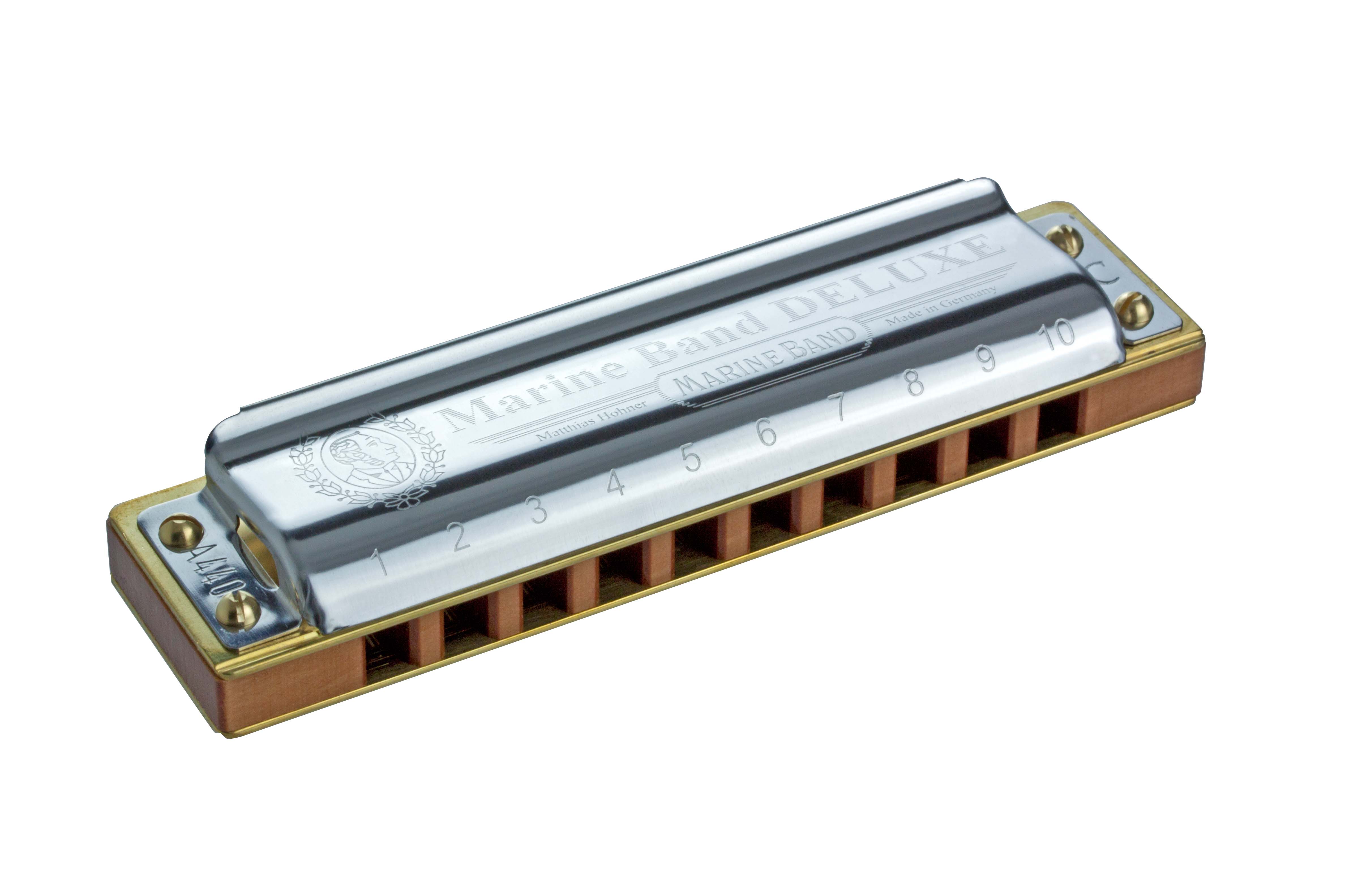 Hohner Marine Band Deluxe Diatonic Harmonica - C Key - 10 Holes - Maple Wood - Lacquered