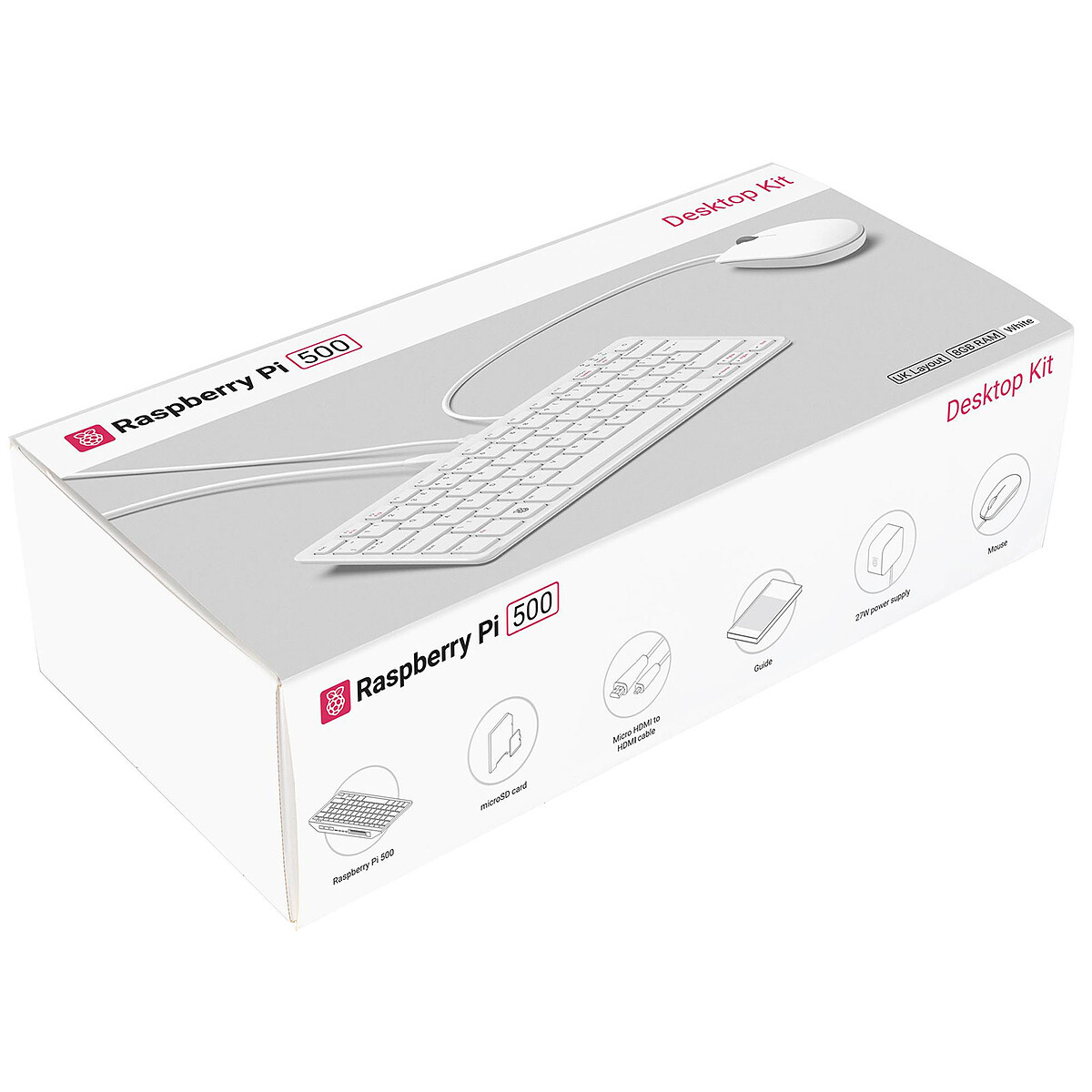 Kit Raspberry Pi 500 - 8 GB de RAM, Teclado AZERTY