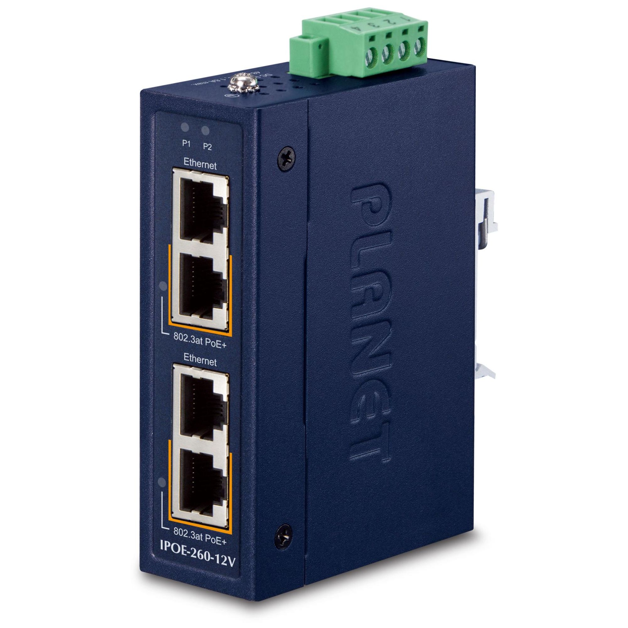 Planet Industrial 2-Port Gigabit Ethernet Switch (10/100/1000T) - Blue