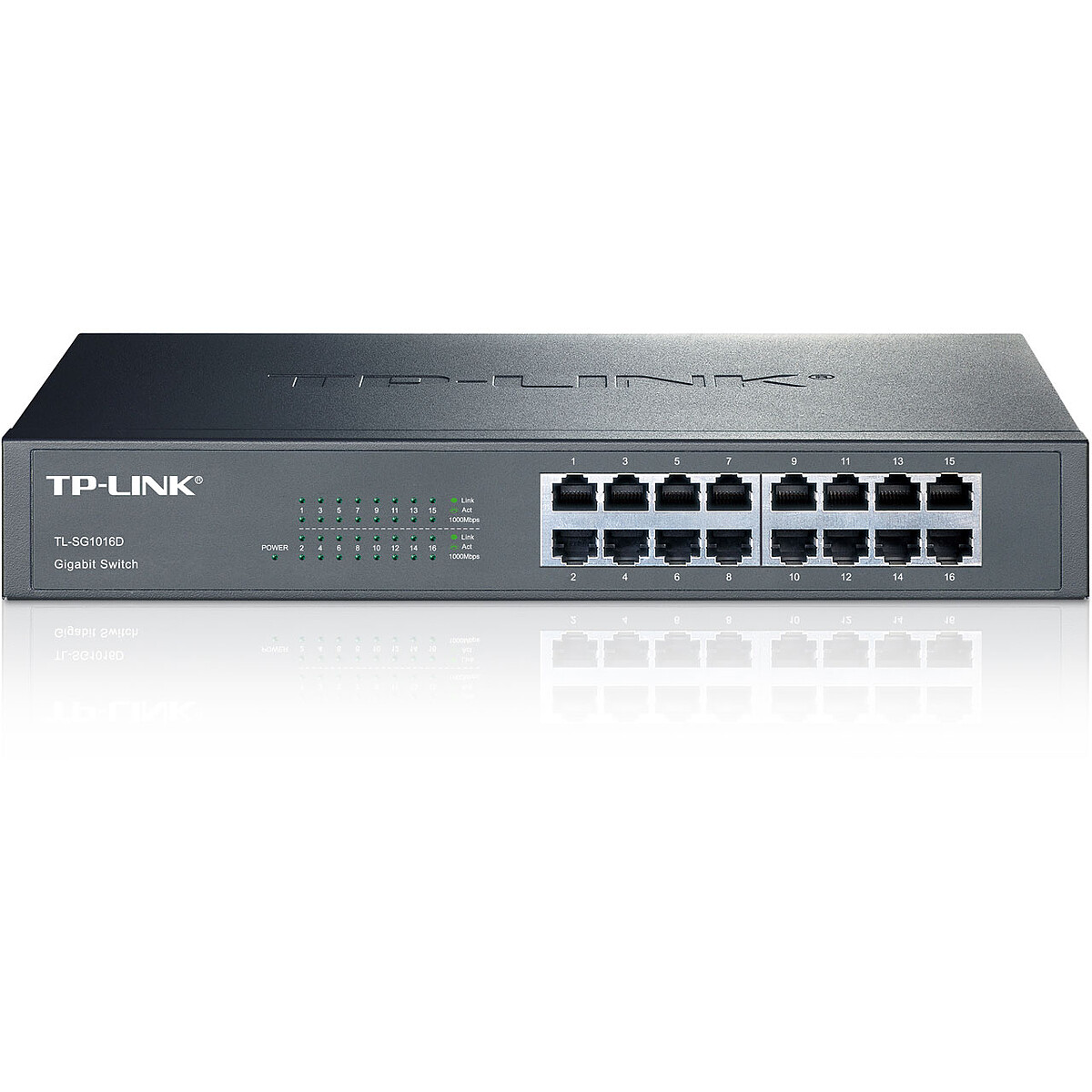 Conmutador TP-Link TL-SG1016D de 16 puertos (10/100/1000 Mbps)