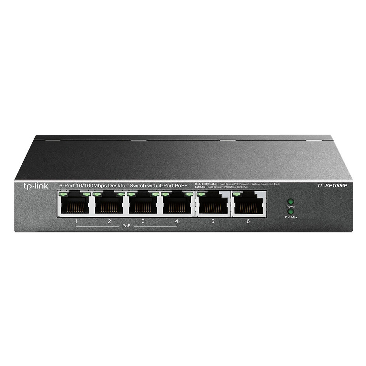 Conmutador TP-Link TL-SF1006P de 6 puertos Gigabit (PoE+)