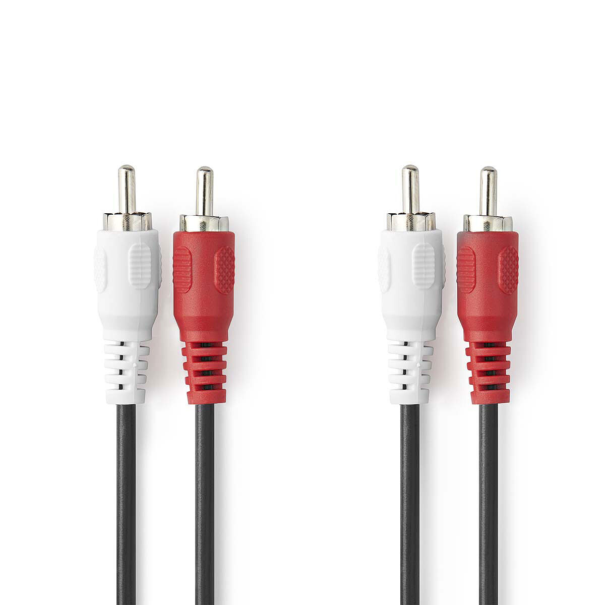 Nedis Stereo Audio Cable 2x RCA Male - 1m - Black