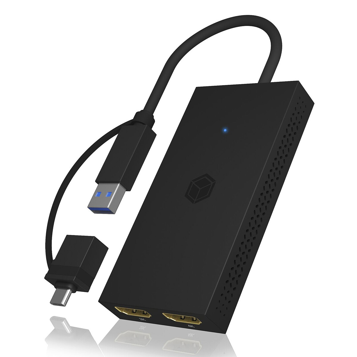 Adaptador USB a Dual HDMI ICY BOX IB-SPL1029AC